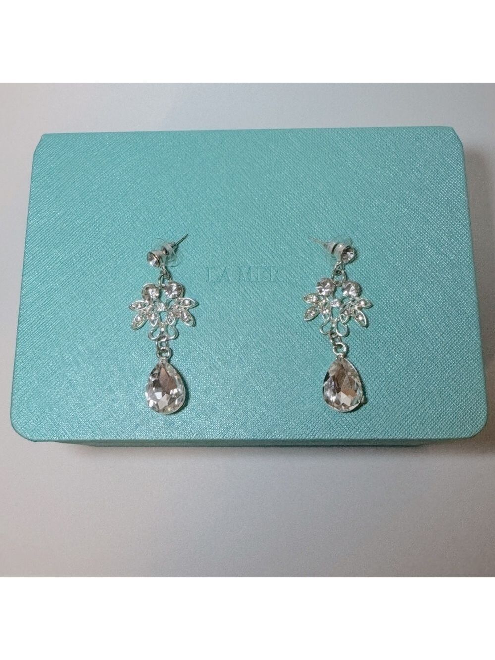 Silver Crystal Drop Earrings